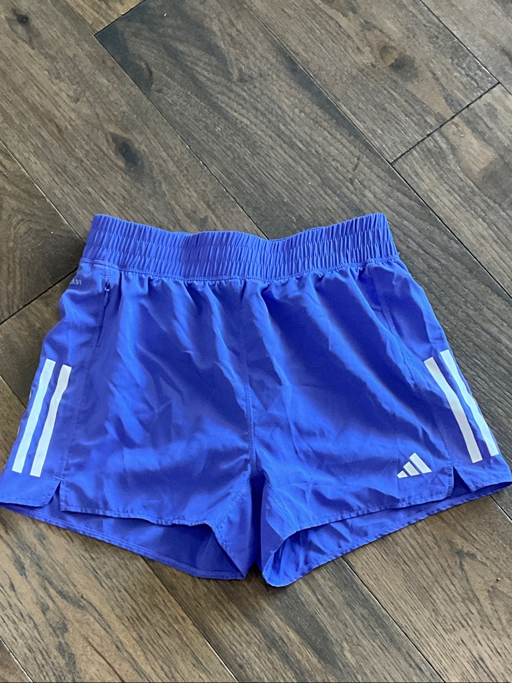adidas Royal Blue Athletic Shorts with White Stripes